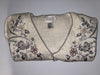 Jenny Button V-Sweater Ivory Cream Cardigan Embroidered Pearl