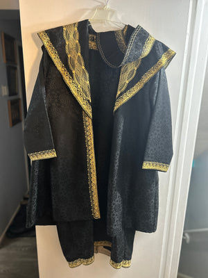 Black dress with gold embroidered