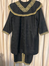 Black dress with gold embroidered